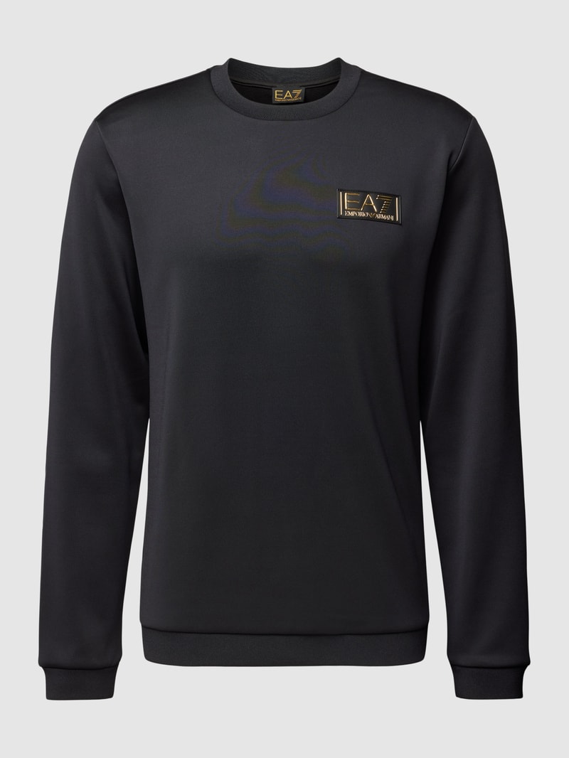 Sweatshirt mit Label-Detail in schwarz