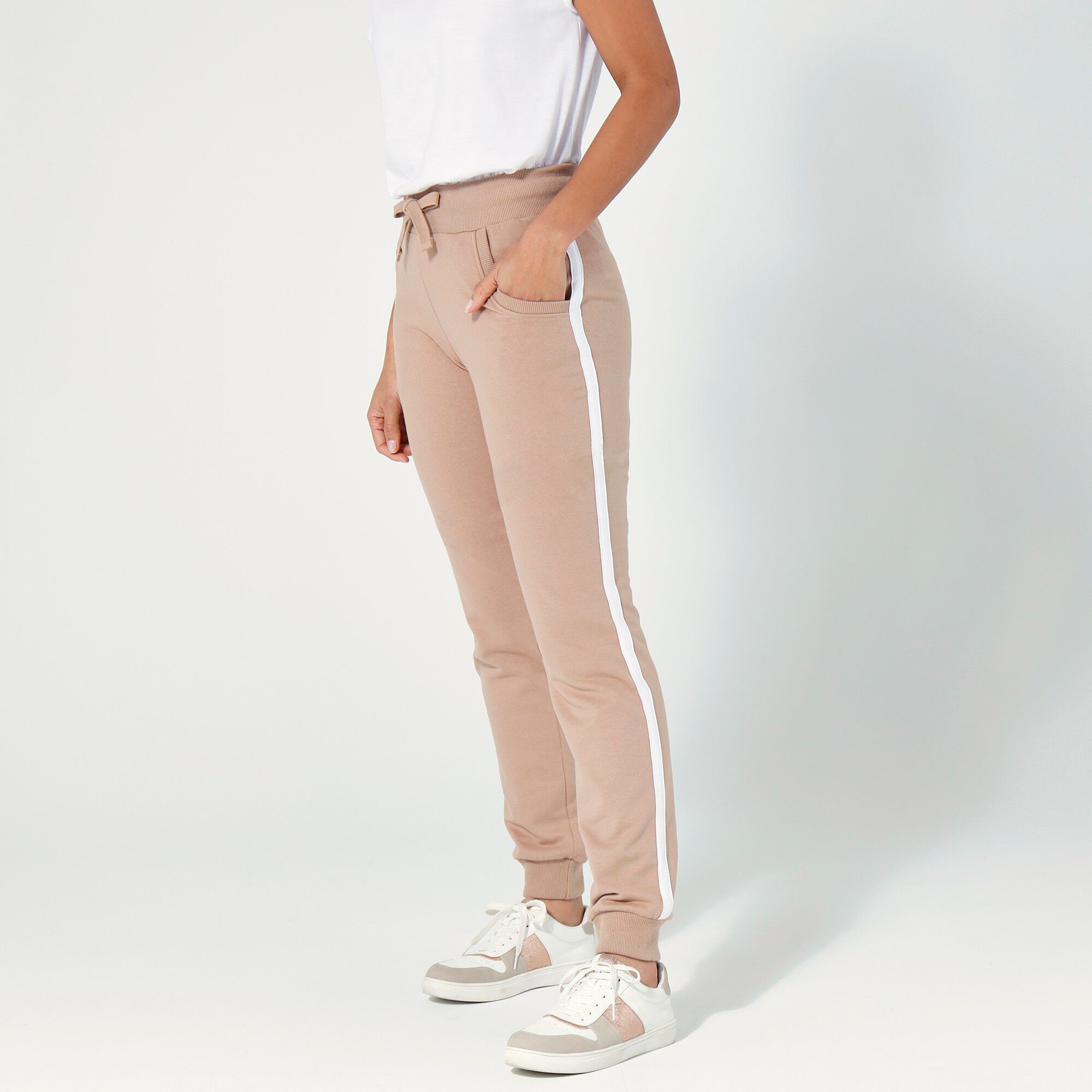 Pantalon jogging molleton bicolore