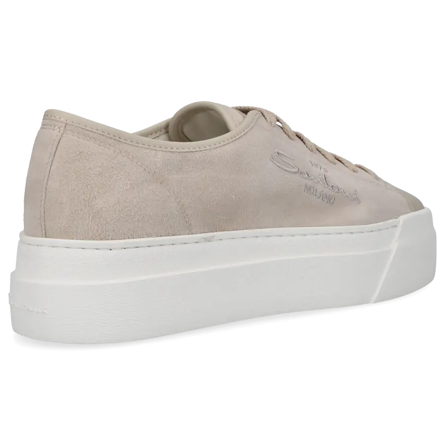 Santoni - Sneaker low Plateau 61229 Veloursleder - grau