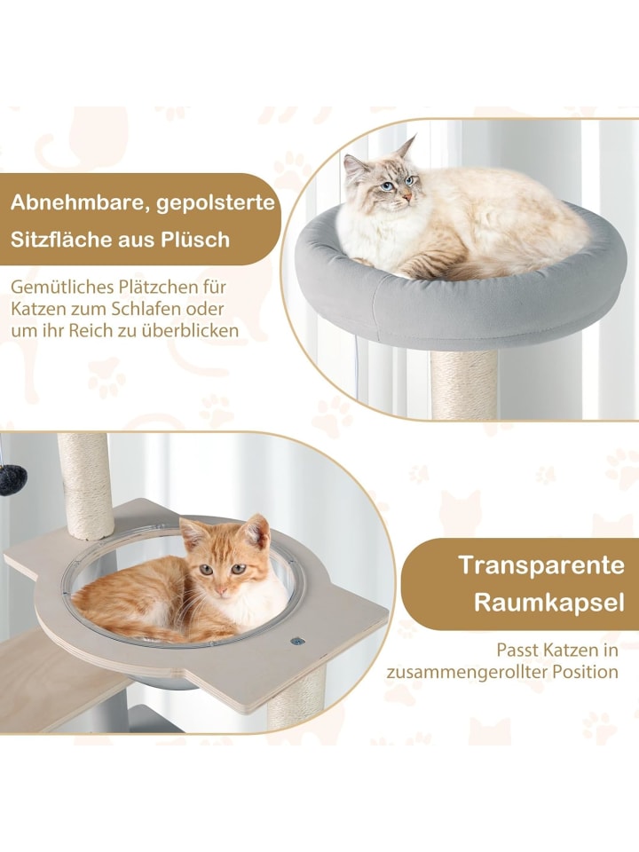 COSTWAY Kratzbaum Holz 113 cm in Grau günstig kaufen onesize