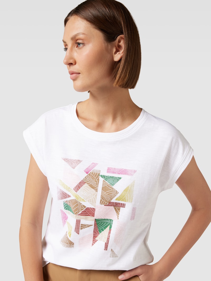 T-Shirt mit grafischem Muster in weiß