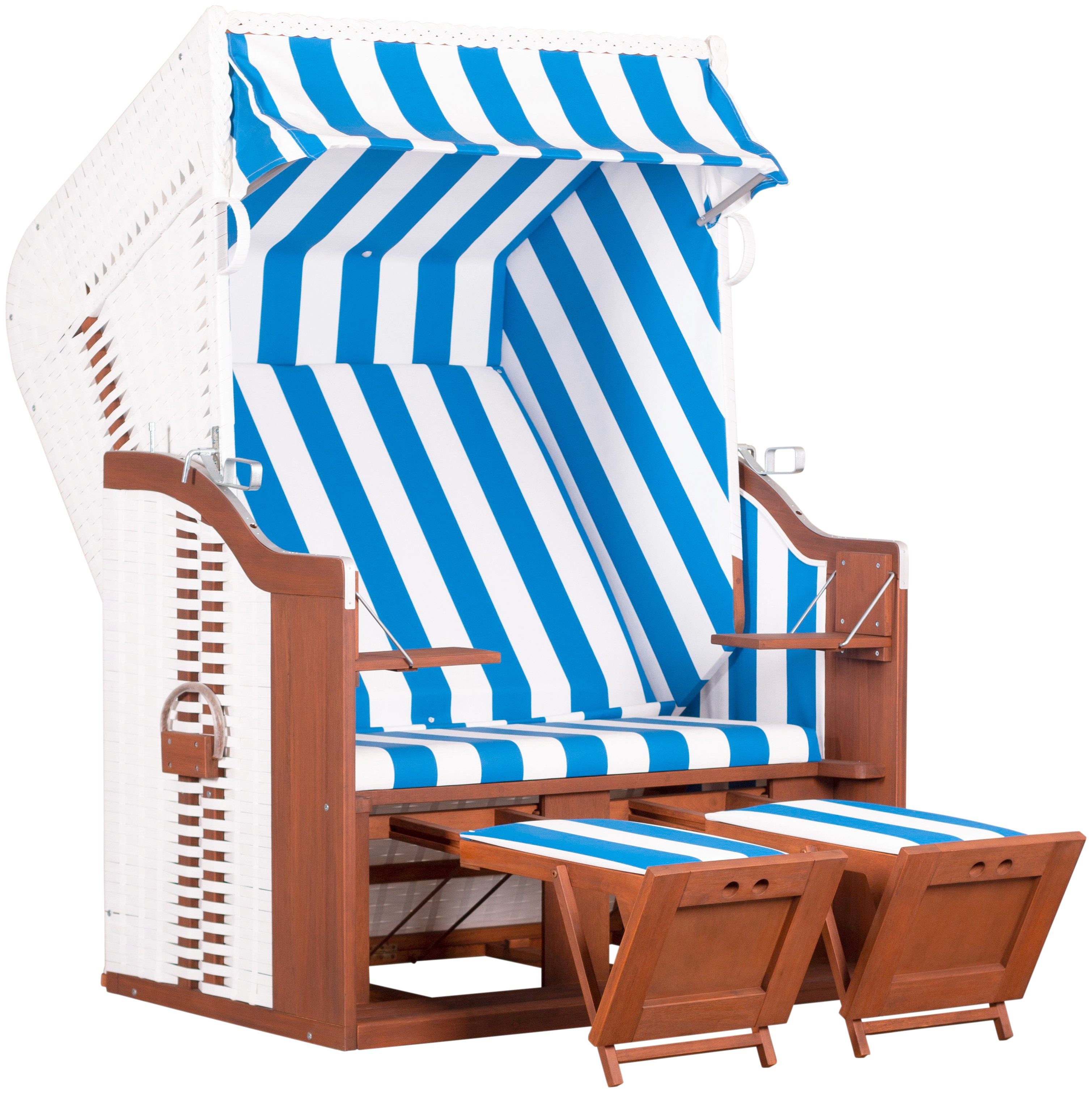 deVries Strandkorb Profi Ostsee Fehmarn, BxTxH: 124x87x159 cm, Halblieger, Ostsee-Modell