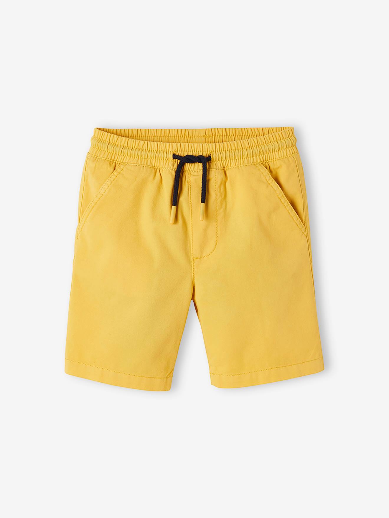 Ensemble tee-shirt motif Hawaï et short en toile garçon jaune moutarde