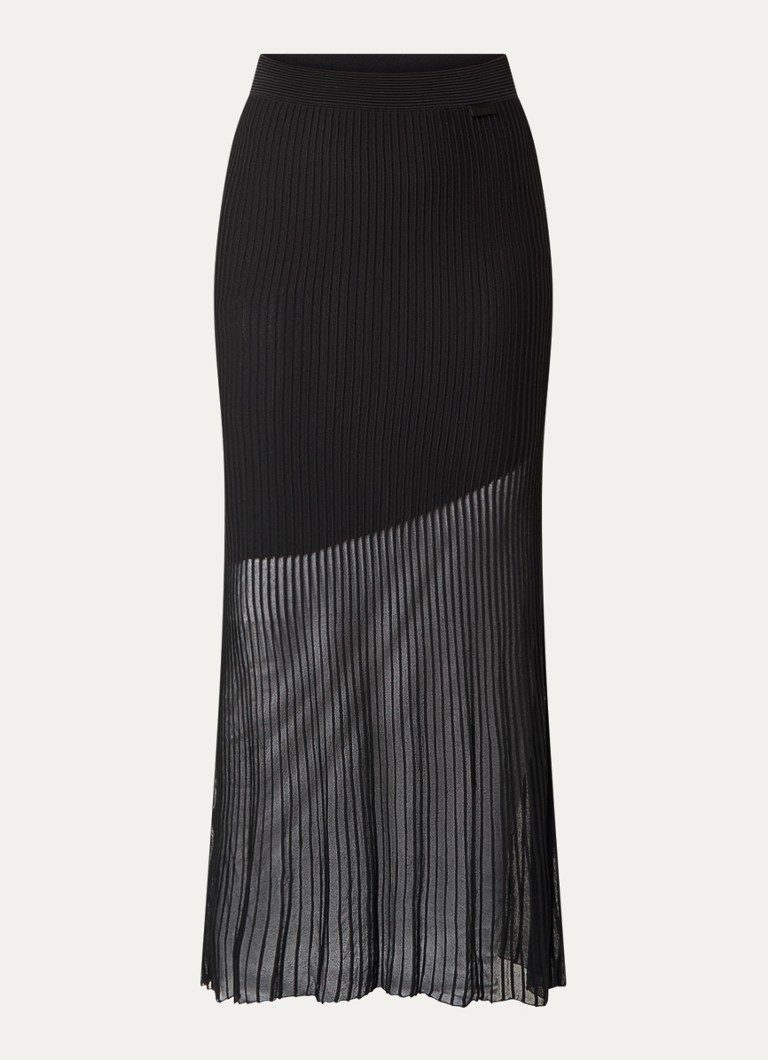 Fustă midi semitransparentă Sarenny de la HUGO BOSS cu textură striată