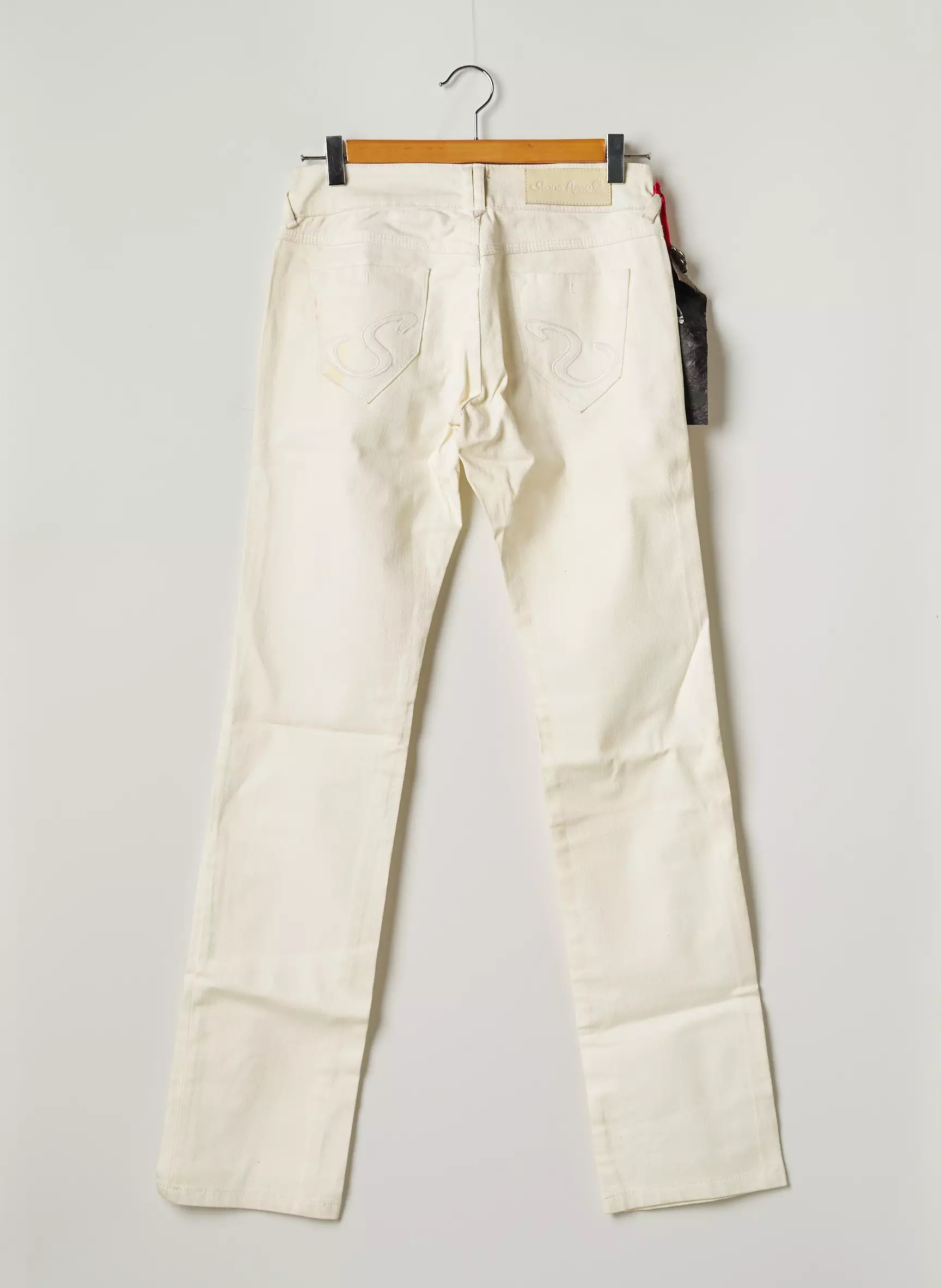 Stone Aged Jeans Coupe Droite Femme couleur blanc