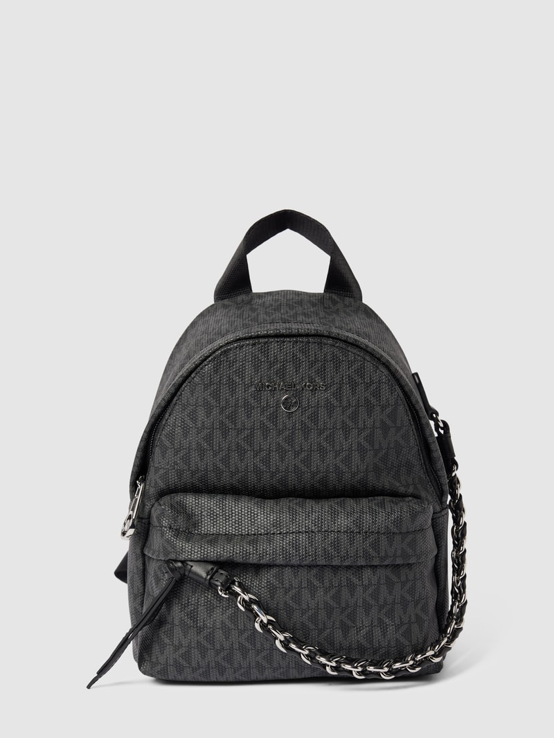 Rucksack mit Allover-Logo Modell 'SLATER' in schwarz
