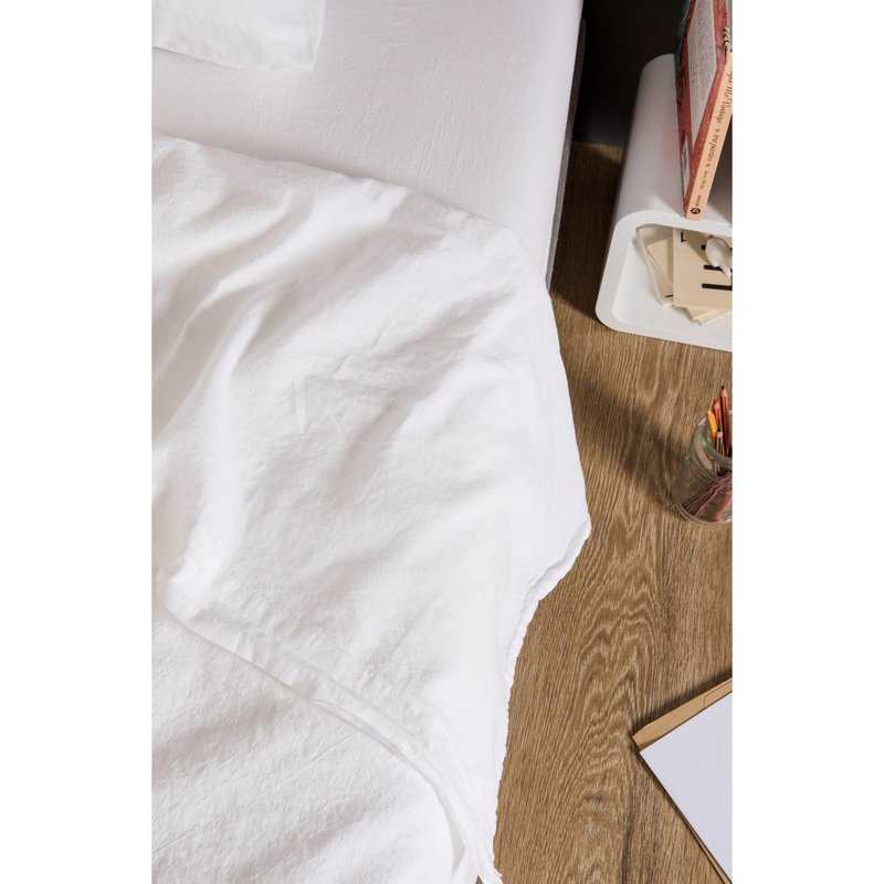 Drap plat 1 personne en Lin et Coton Bio 180 x 290 cm
