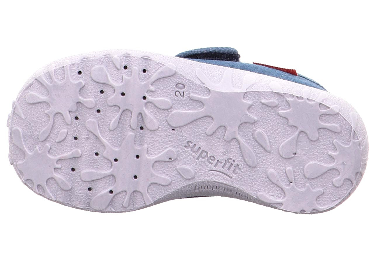 SPOTTY - Blau Hausschuh mit Klettverschluss