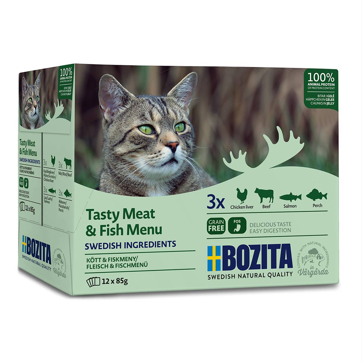 Bozita Häppchen in Gelee Multibox Fisch&Fleisch 12x85g
