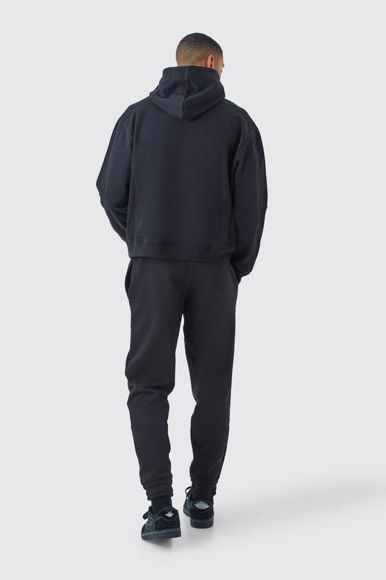 Kastiger Oversize Hoodie in Waffeloptik