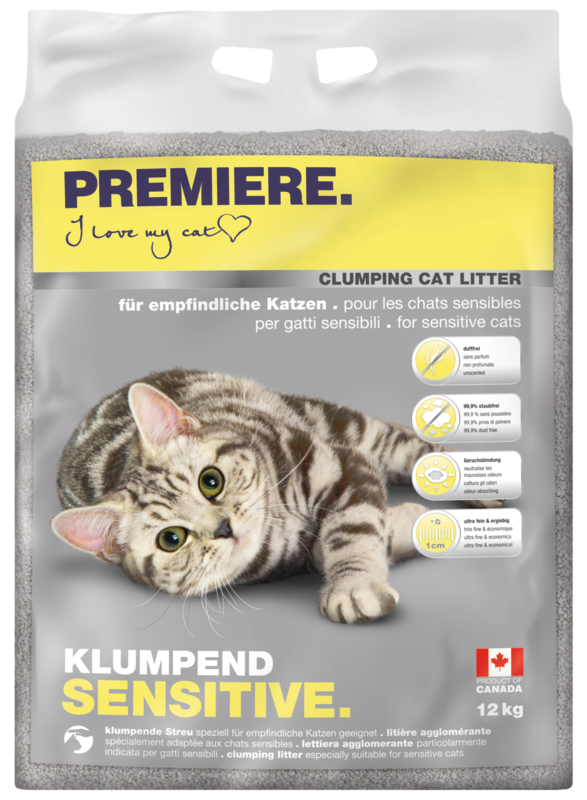 PREMIERE Katzenstreu PREMIERE Sensitive Klumpstreu 12 kg