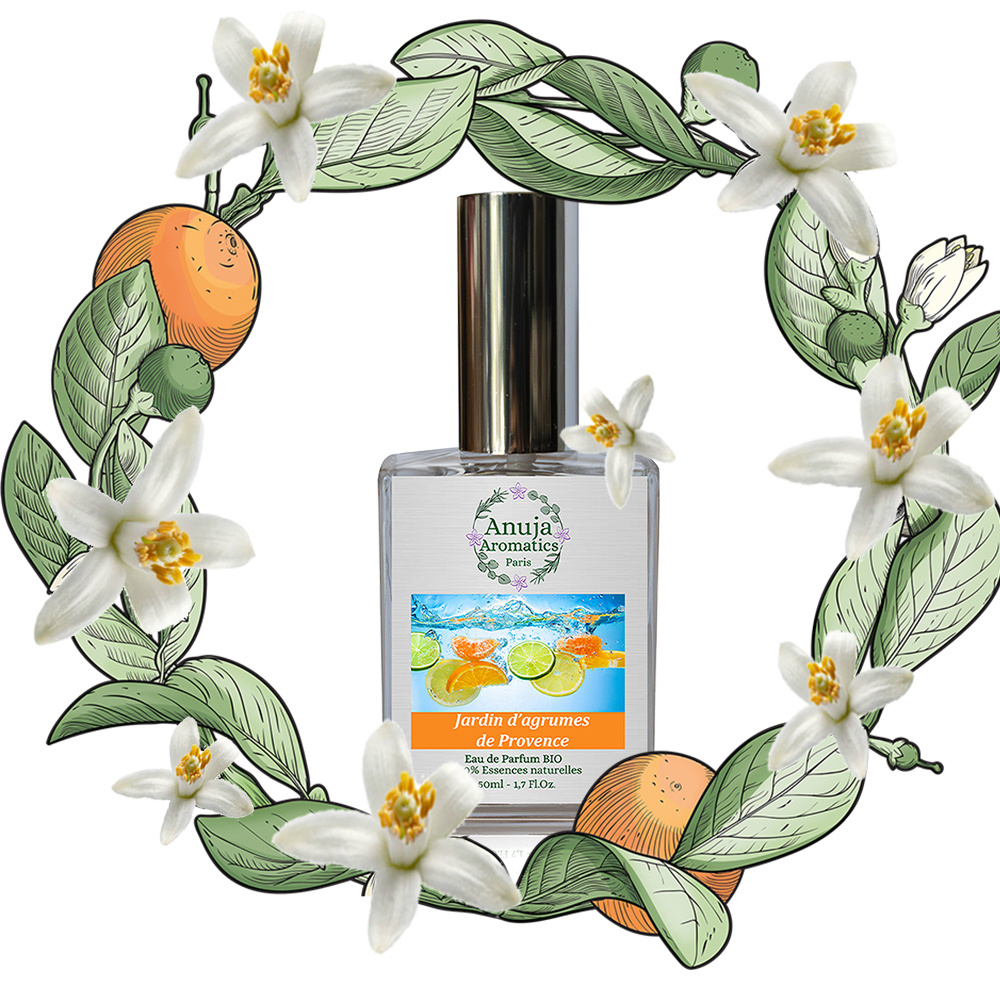anuja aromatics Jardin d'Agrumes de Provence Eau de Parfum Bio aux Essences 100 % Naturelles