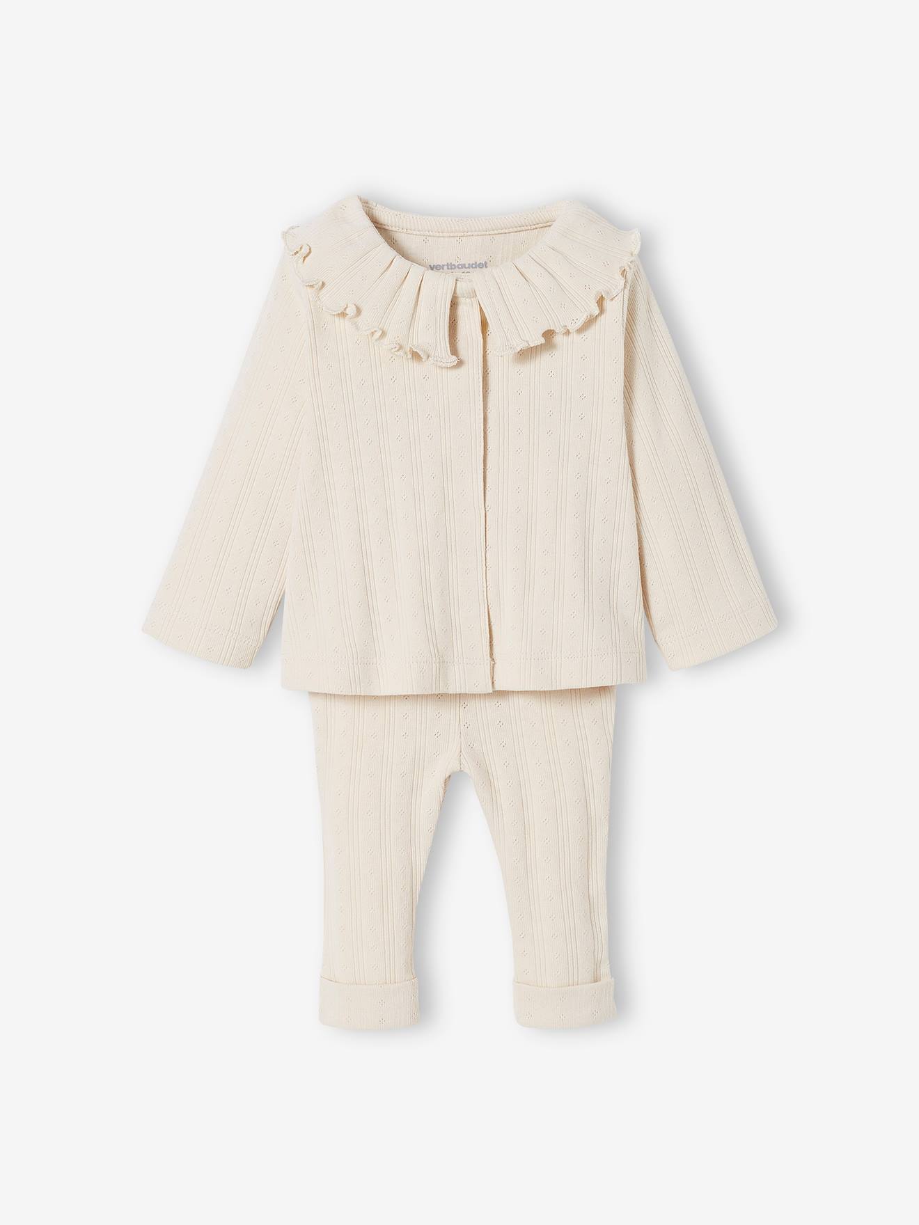 Vertbaudet Baby-Set: Jäckchen & Hose Oeko-Tex - sand