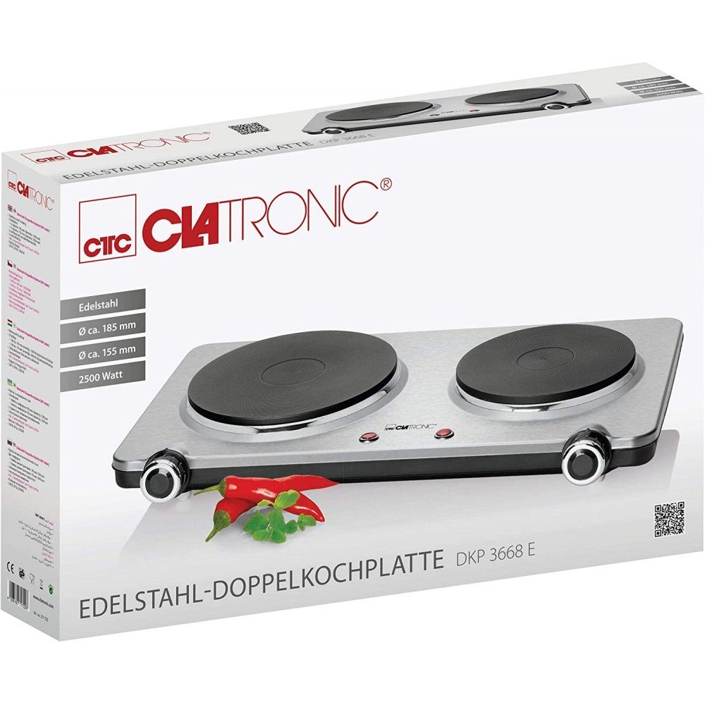 CLATRONIC Doppelkochplatte DKP 3668 E - Doppelkochplatte - edelstahl