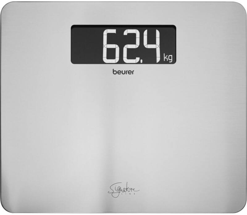 beurer Elektronische Personenwaage aus Edelstahl GS 405 Silber 30 (B) x 35 (T) x 2,8 (H) cm