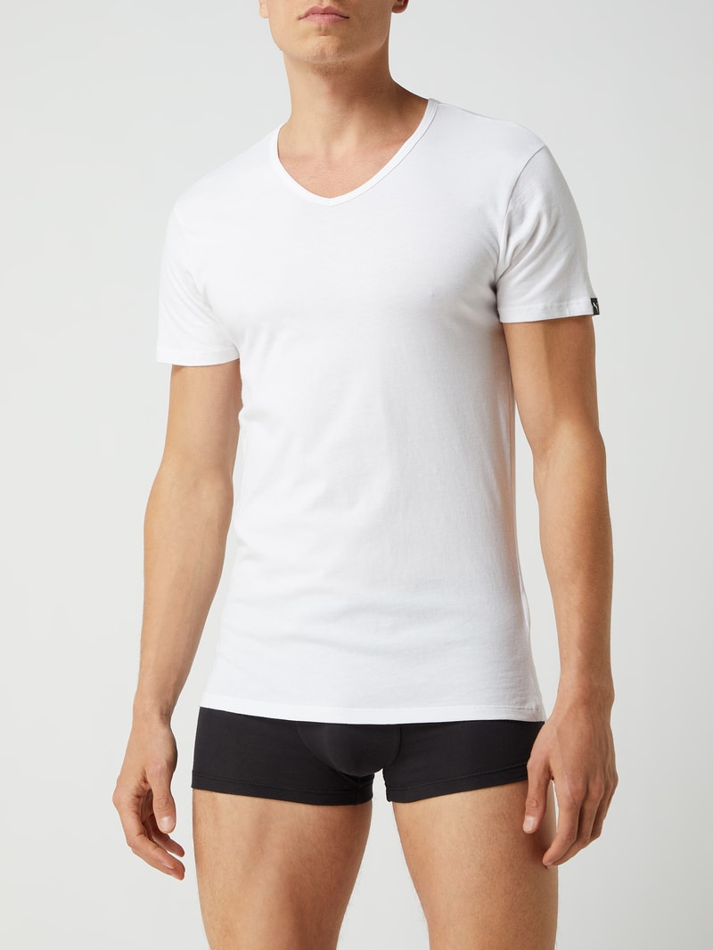 Regular Fit T-Shirt im 2er-Pack in weiß