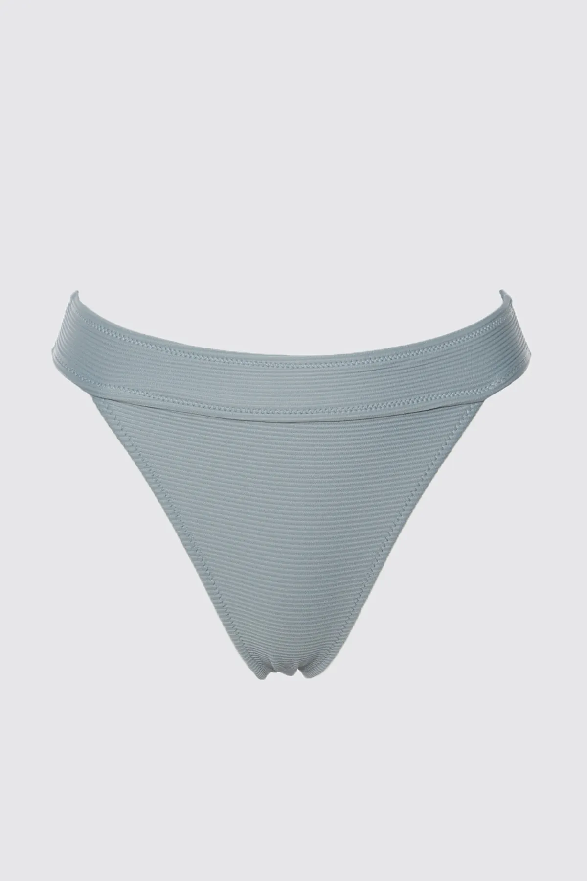 Trendyol Collection  Blaue, strukturierte, reguläre Bikinihose mit hohem Beinausschnitt TBESS21BA0016