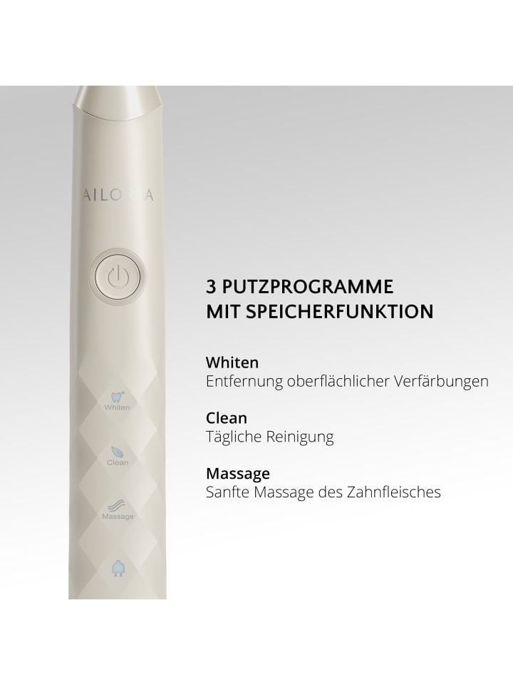 Ailoria SHINE BRIGHT SET USB-Schallzahnbürste in weiß günstig kaufen onesize