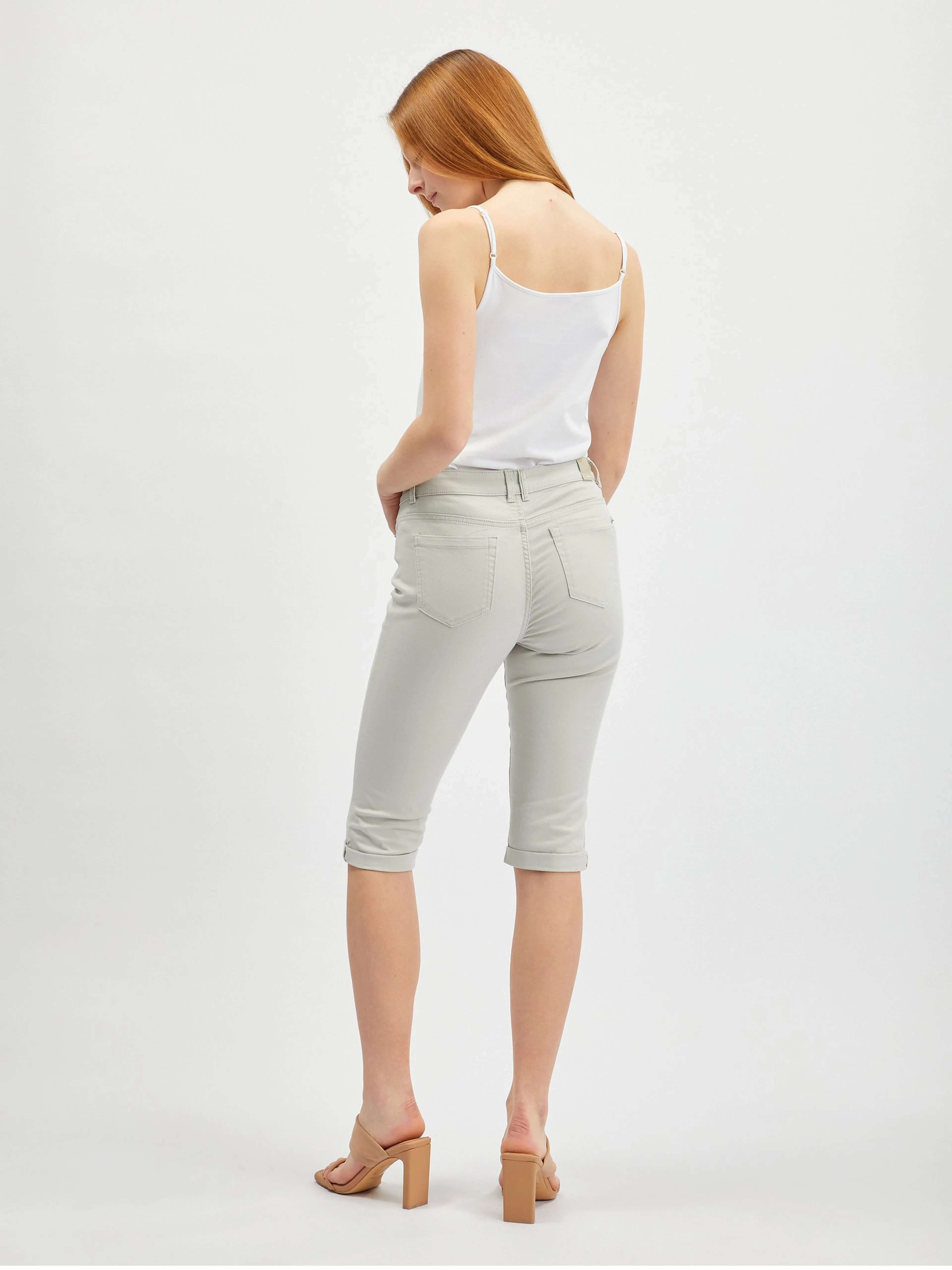 Hellgraue Damen-Cropped-Jeans ORSAY