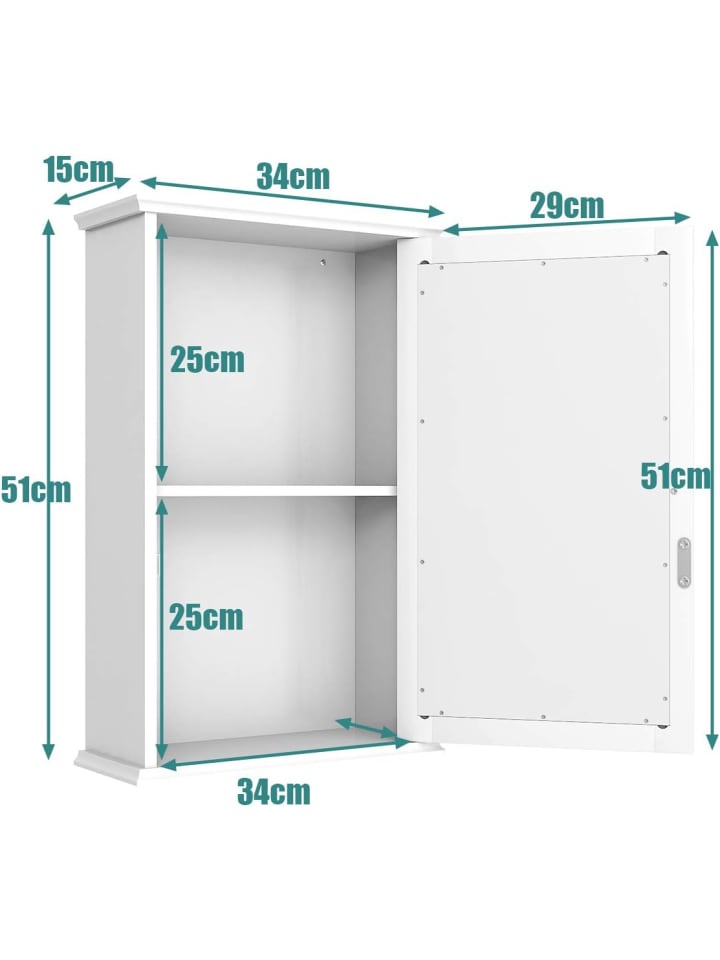 COSTWAY Spiegelschrank in Weiß günstig kaufen 34 cm