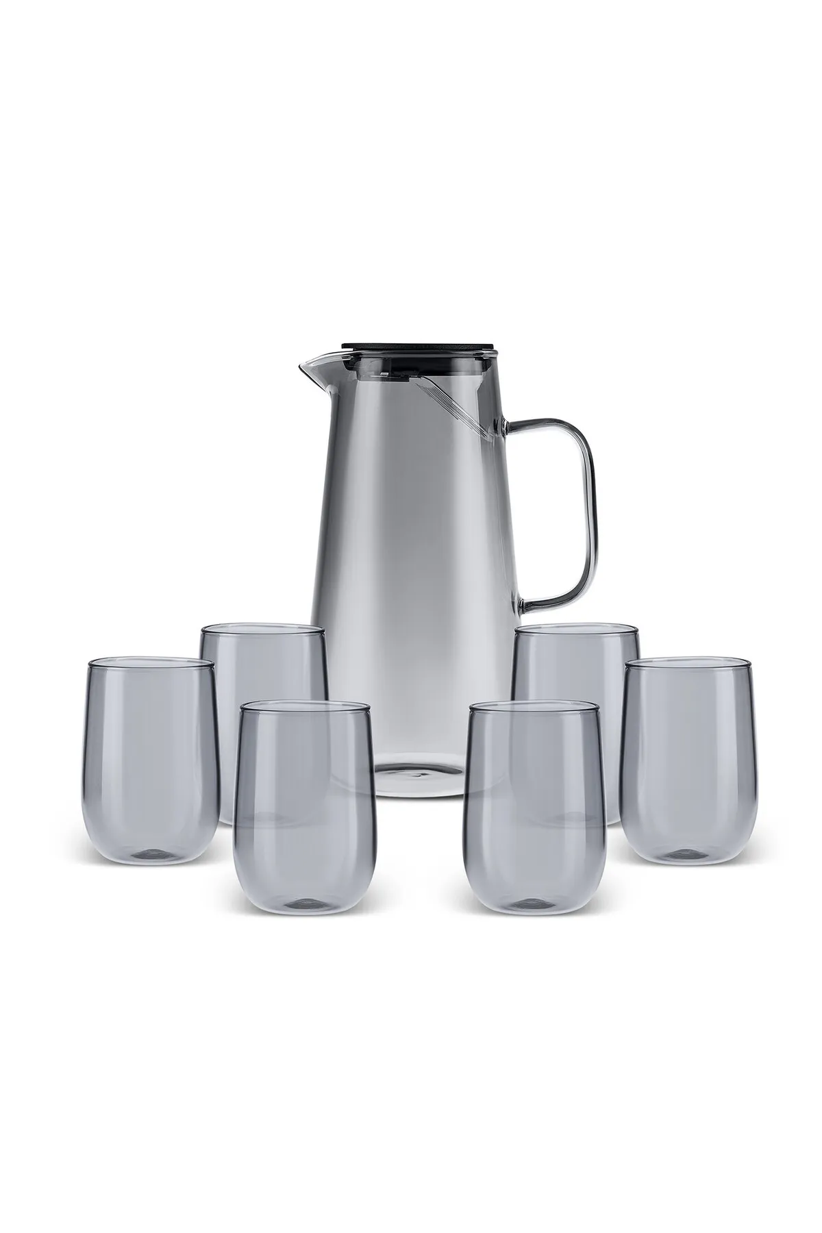 Karaca  Parma Blau 7-teiliges Wasserset - Elegantes Glas-Ensemble mit 2-Liter-Krug