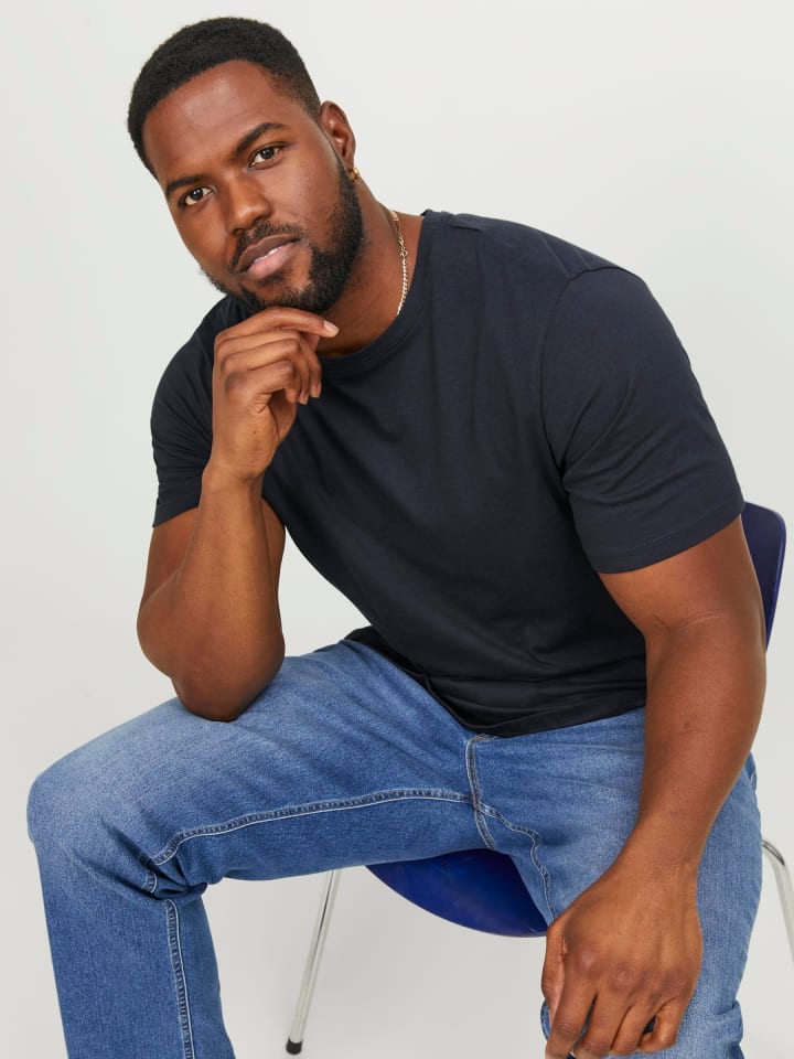 JACK & JONES PLUS T-shirt in Navy Blazer günstig kaufen