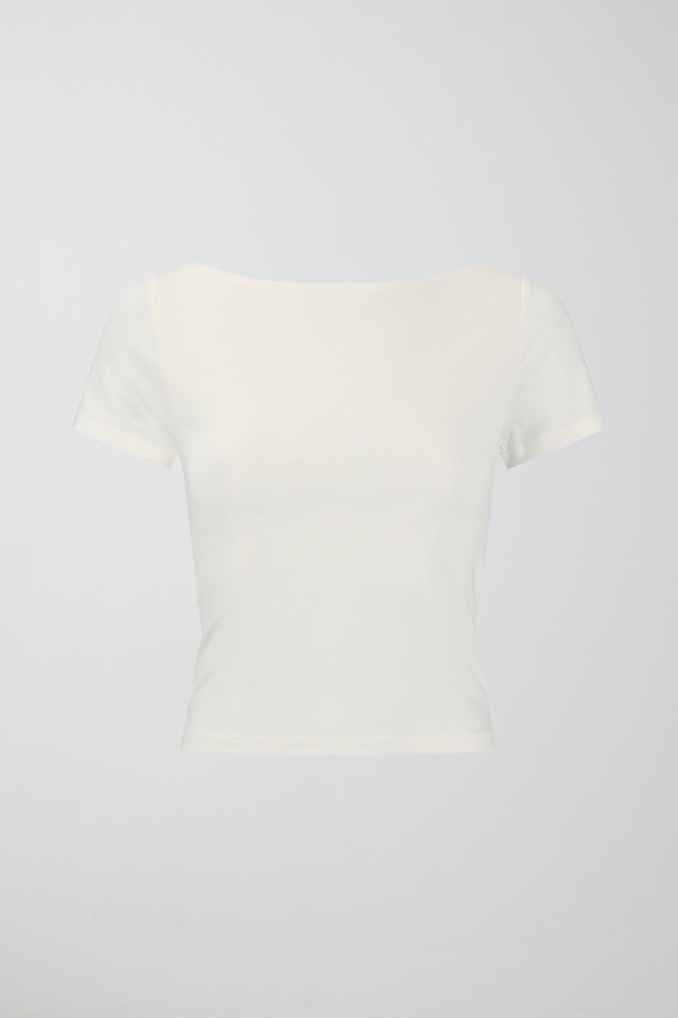 Soft touch cropped boatneck top