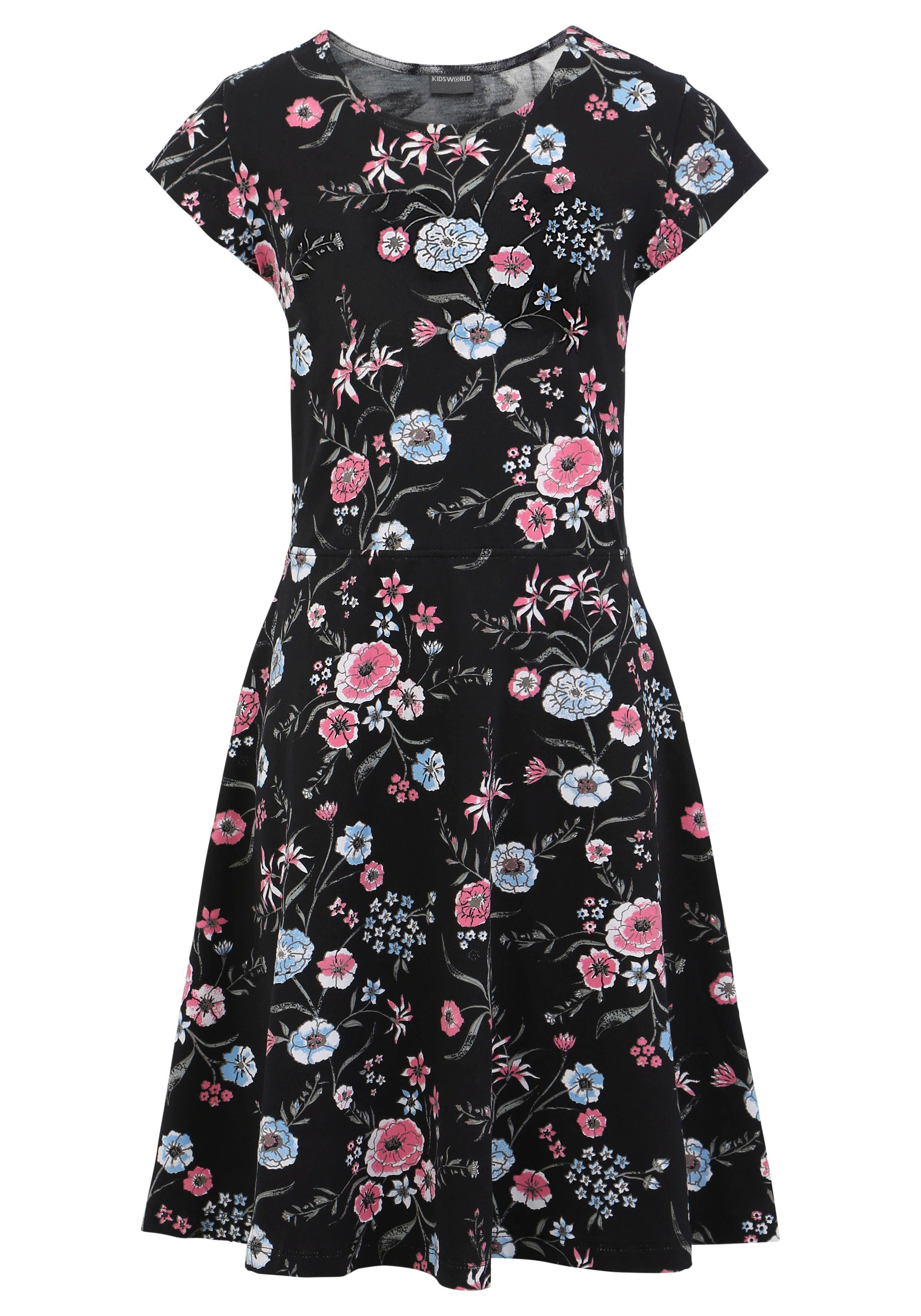 KIDSWORLD Jerseykleid geblümt, Skaterform