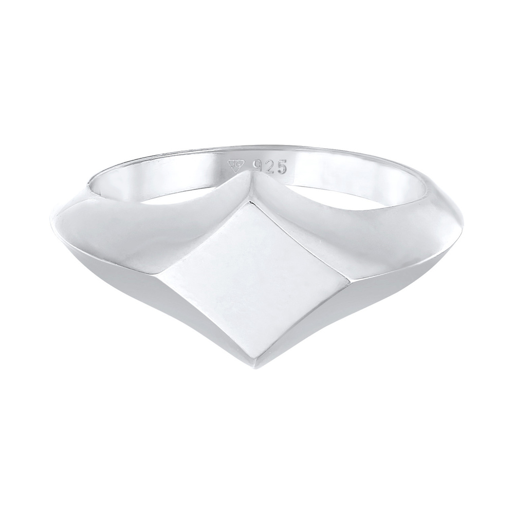 Elli PREMIUM Elli PREMIUM Bague Bague Signet pour femme - Rhombus Geo Look Blogger Trend en ar Bague