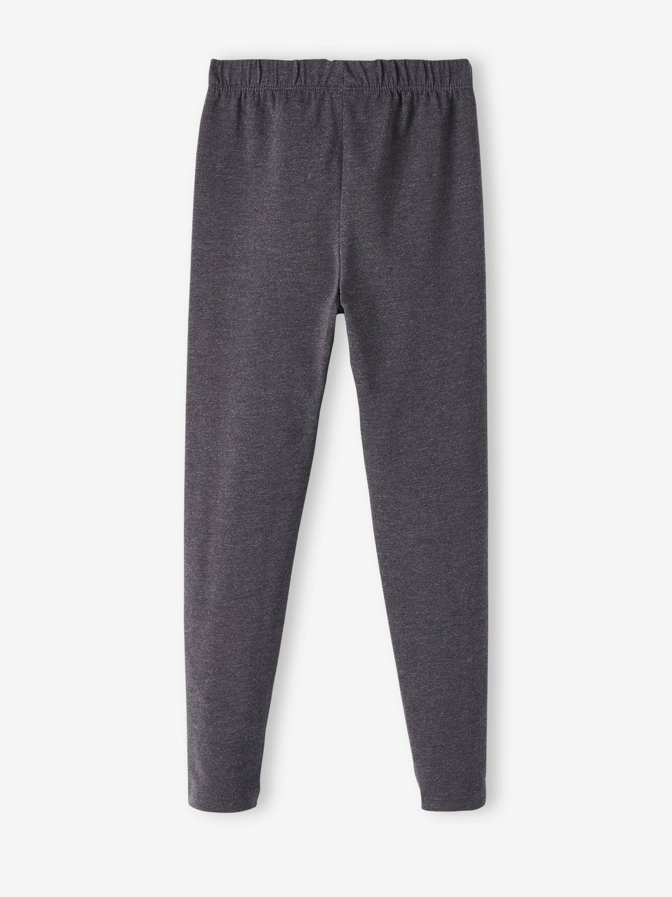 Vertbaudet 2er-Pack Leggings für Mädchen BASIC Oeko-Tex - schwarz+grau meliert