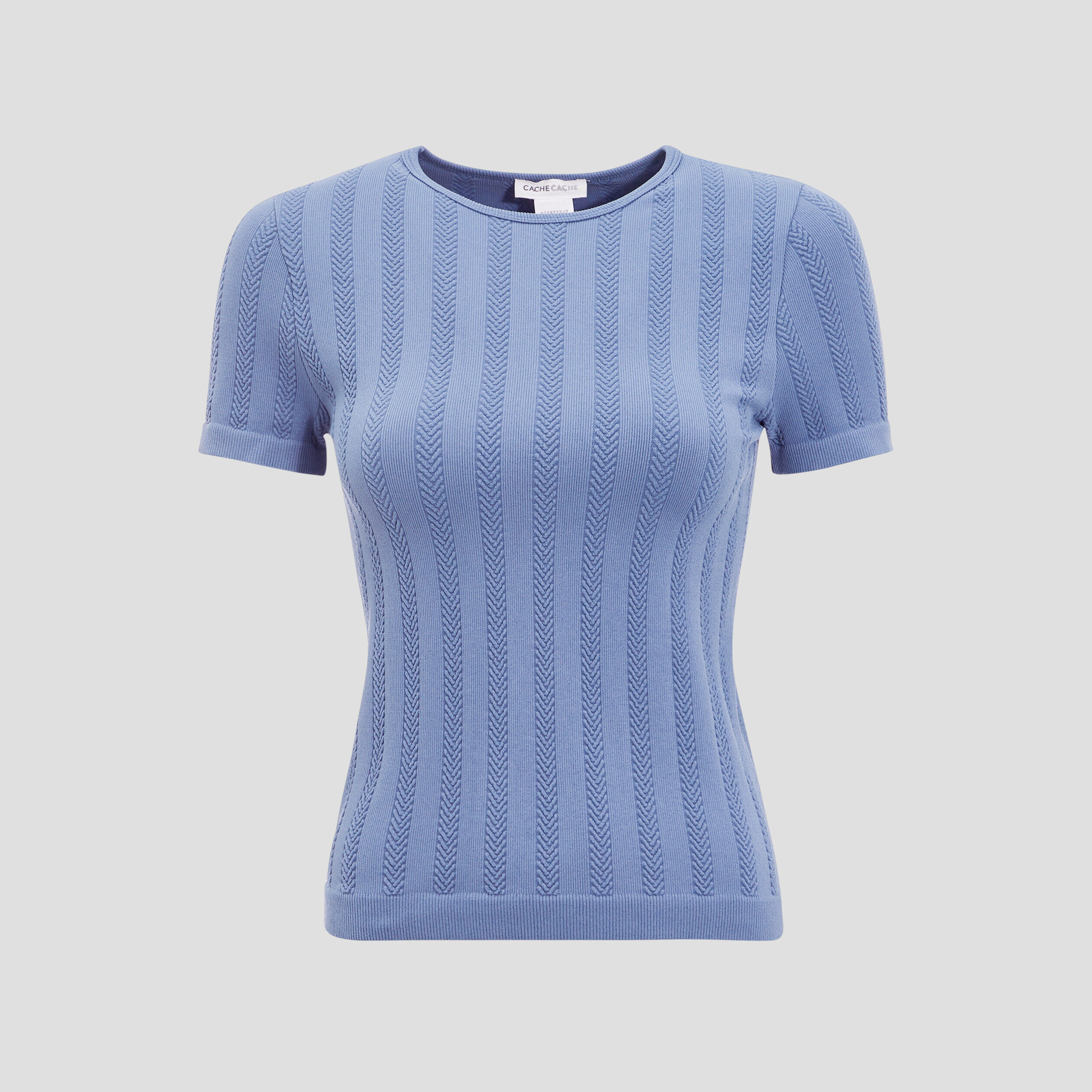 T-shirt manches courtes bleu femme | Cache Cache