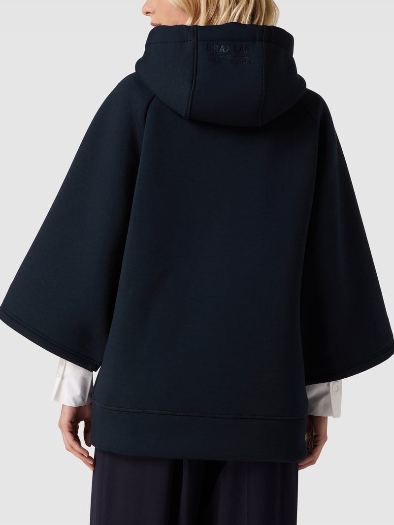 Hoodie mit Kimonoärmel Modell 'Fayne' in marineblau