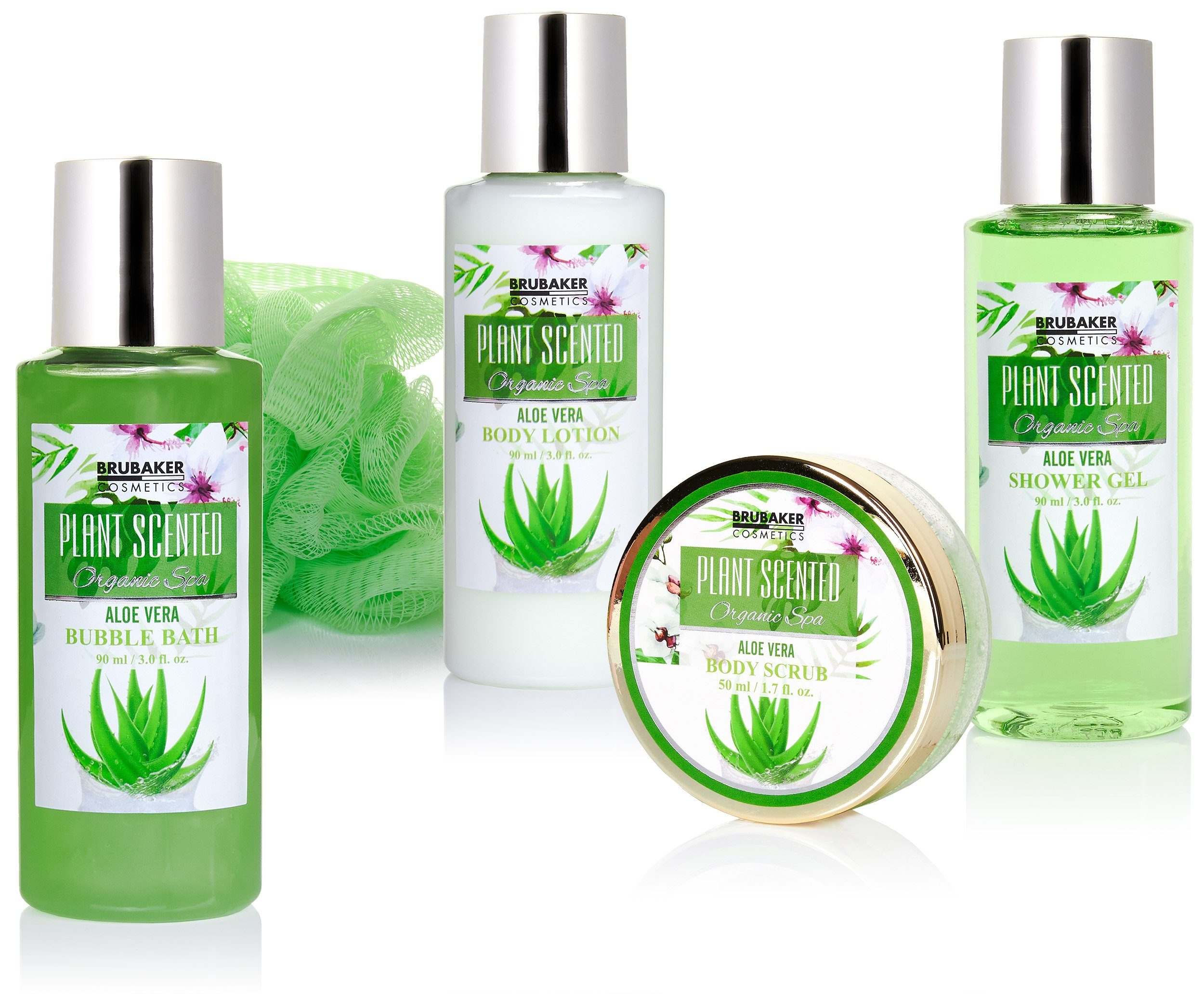 BRUBAKER Pflege-Geschenkset 2 in 1 Pflegeset Lemon & Aloe Vera - Wellness Set, 15-tlg., Damen Dusch- und Badeset - Frauen Beauty Geschenkset mit Dekoration