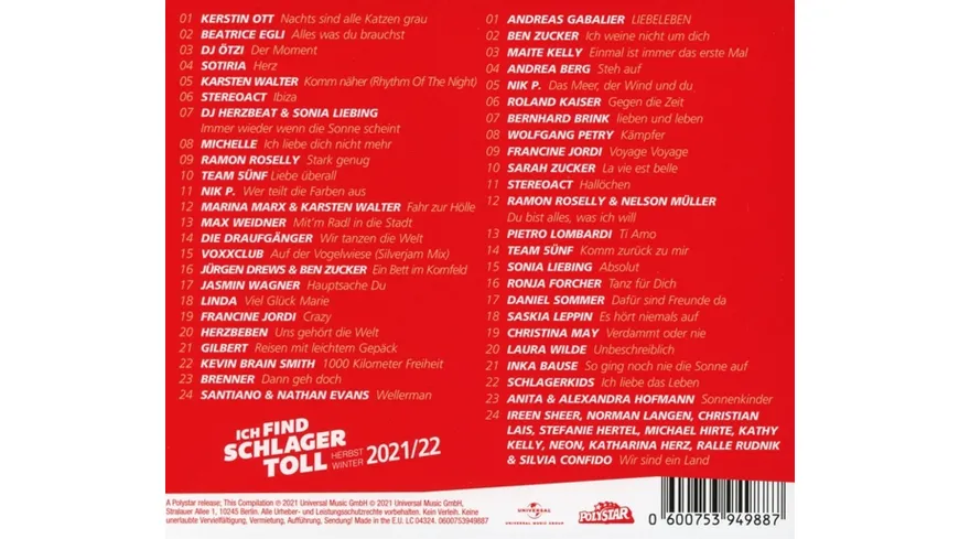 Ich Find Schlager Toll-Herbst/Winter 2021/22