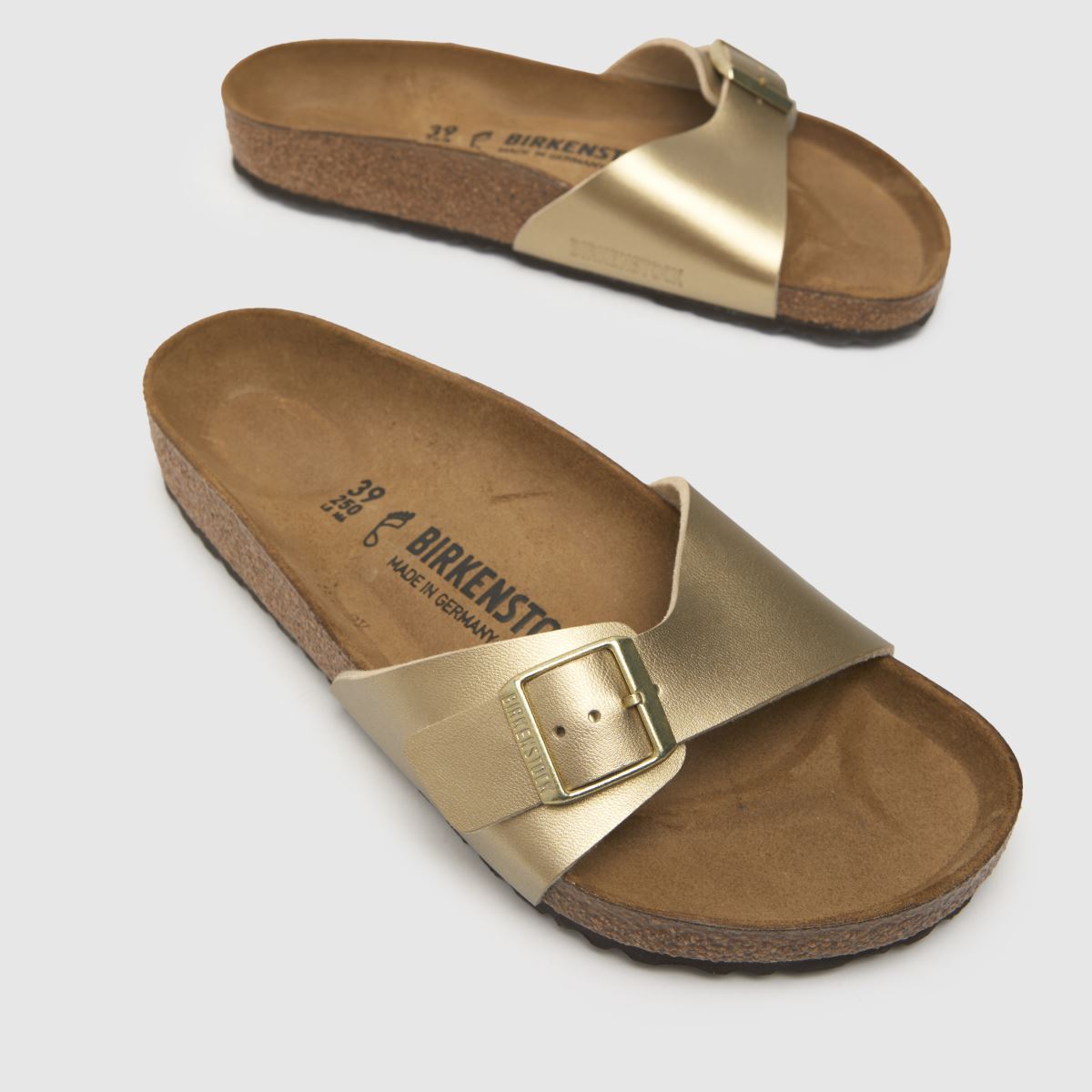 BIRKENSTOCK keskeny szabású madrid szandálok arany színben