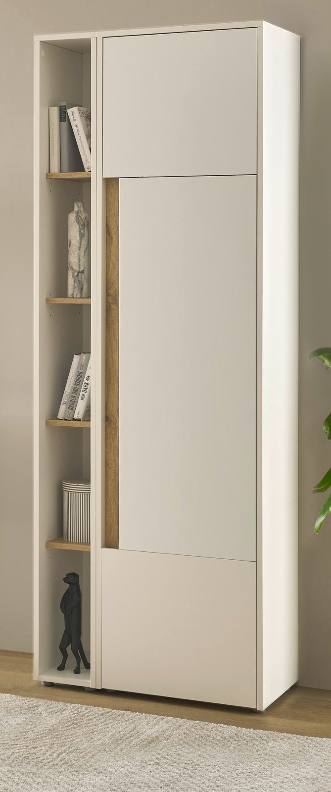 Furn.Design Aktenregal Center, Regalschrank in weiß mit Wotan Eiche, mit 5 Ordnerhöhen