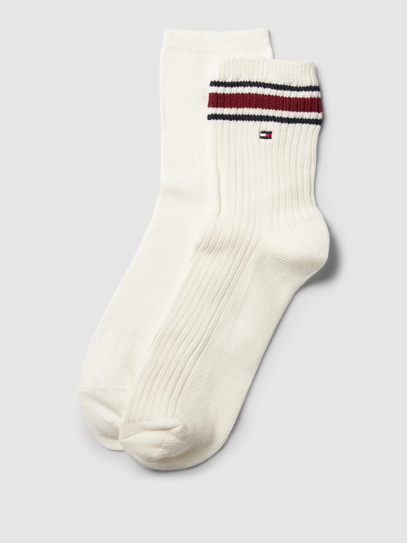Socken mit Label-Details im 2er-Pack in offwhite