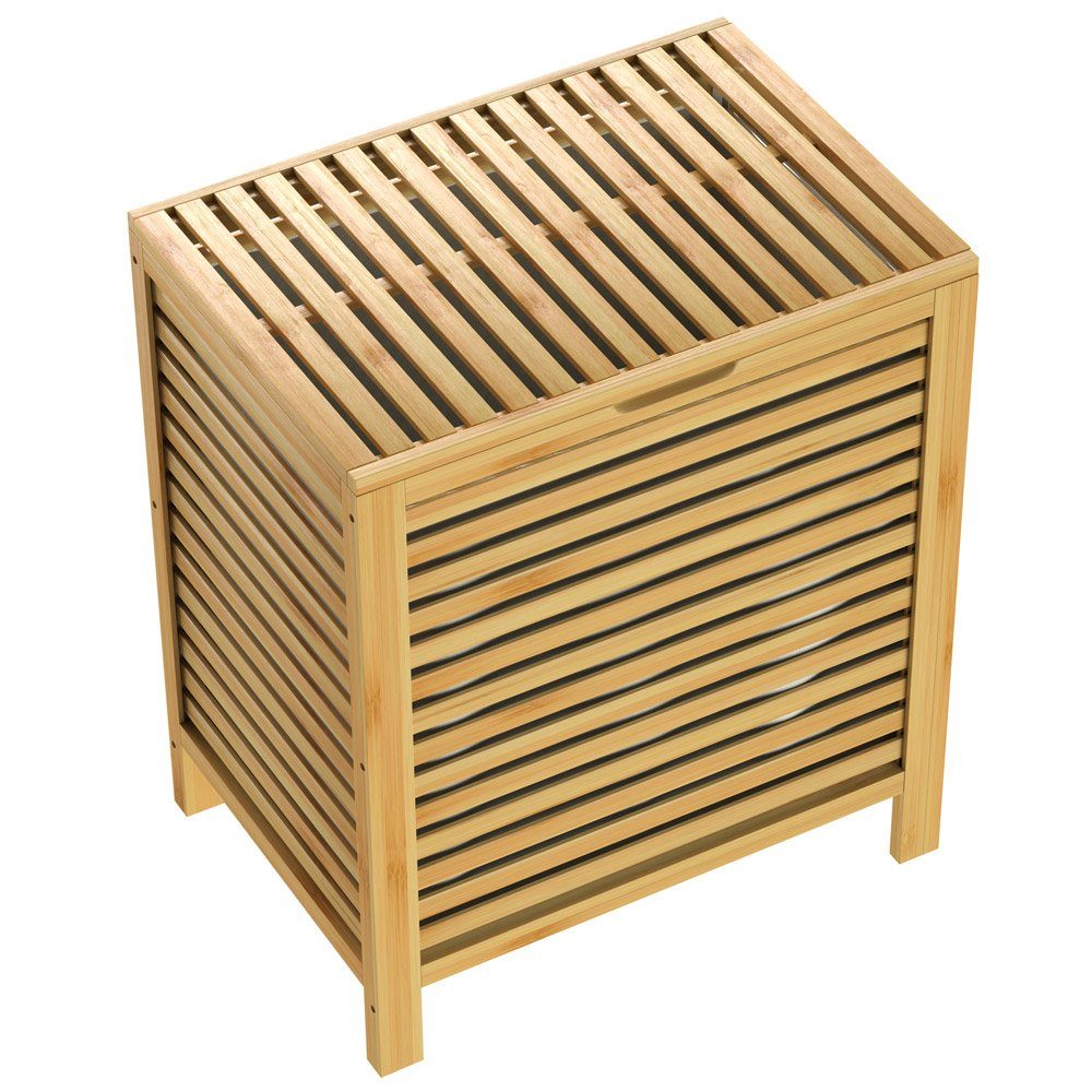 Casaria Wäschekorb (1 St), Bambus 62l Wäschebox natur Wäschebehälter Badezimmer Truhe