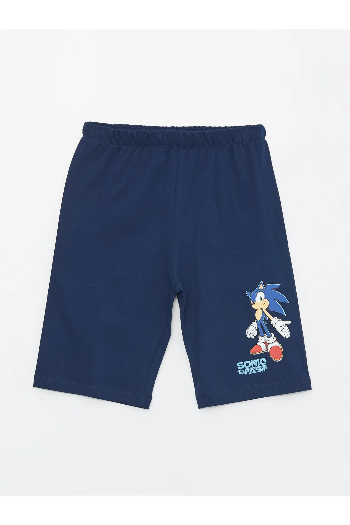 LC Waikiki  Kurzarm-Jungenpyjama-Set mit Rundhalsausschnitt und Shorts, bedruckt mit Sonic-Motiv