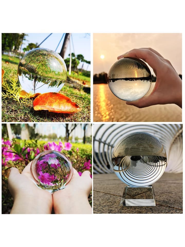 Intirilife Fotokugel mit Glasständer in Kristall Klar - 50mm günstig kaufen 50 mm