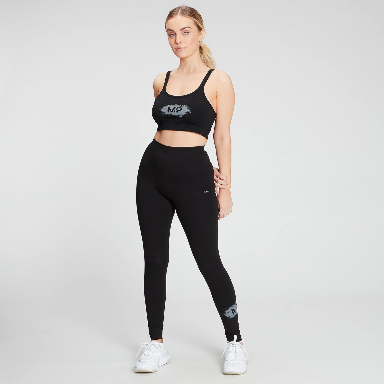 MP Women's Chalk Graphic Sports Bra - Black
