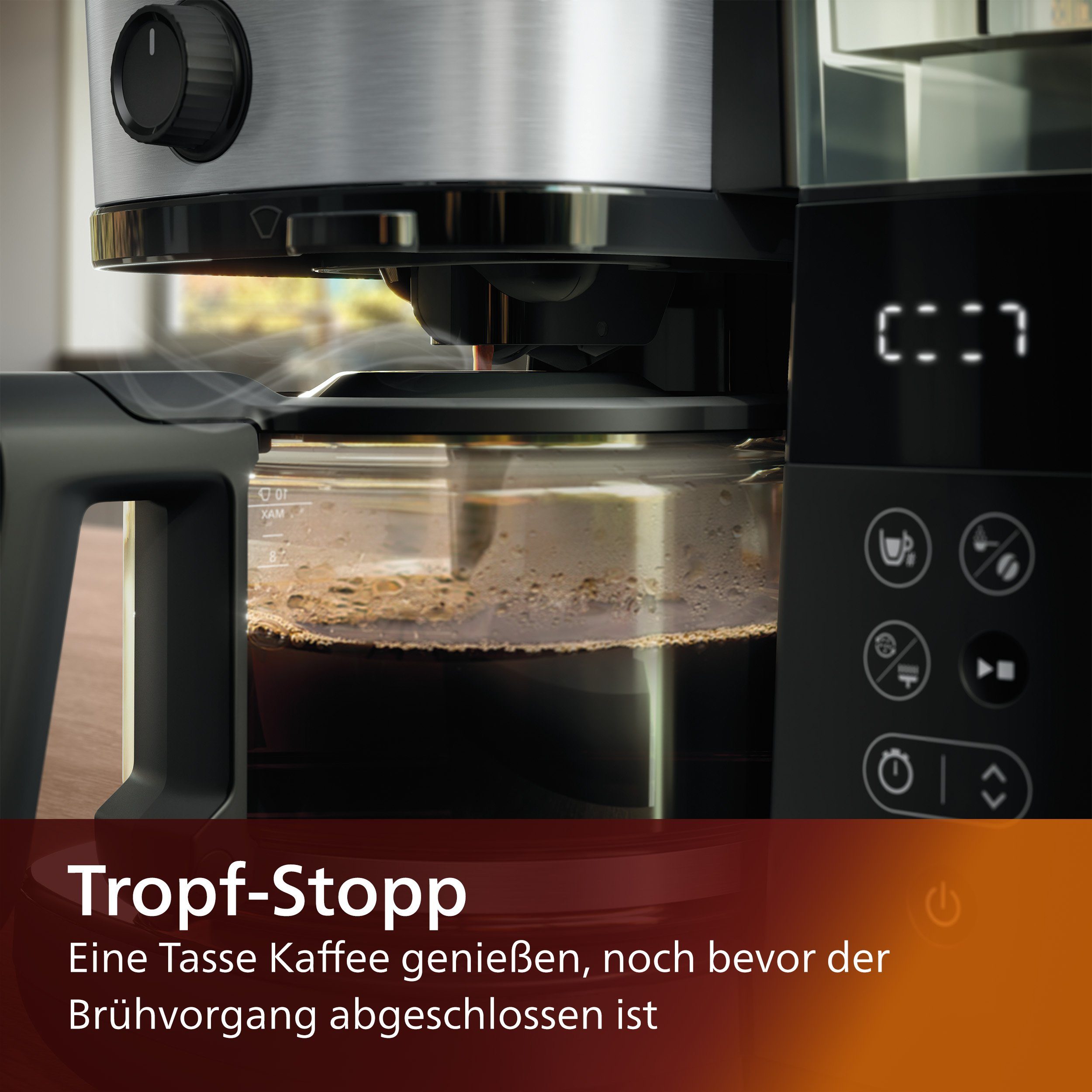 Philips Kaffeemaschine mit Mahlwerk HD7888/01 All-in-1 Brew, Papierfilter 1x4, mit Smart Dosierung und Kaffeebohnenbehälter