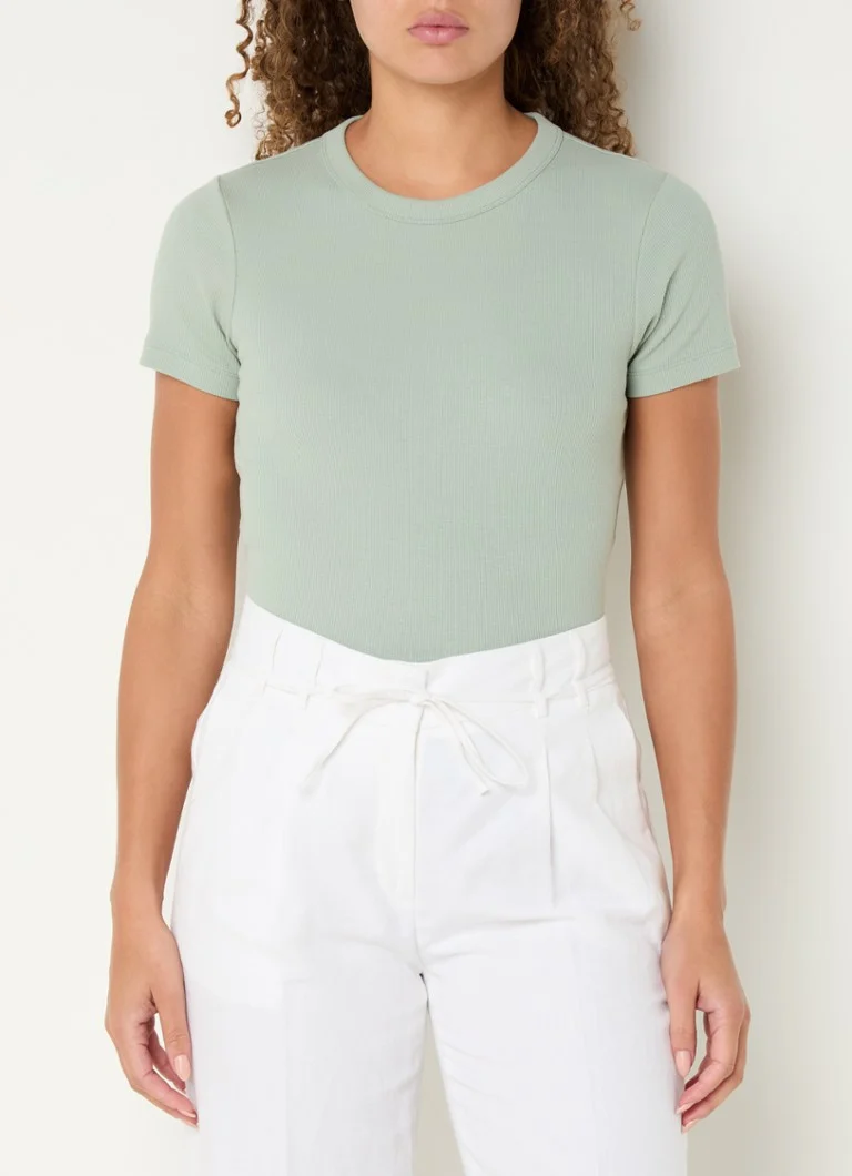 OPUS Samuna T-shirt with ribbed structure