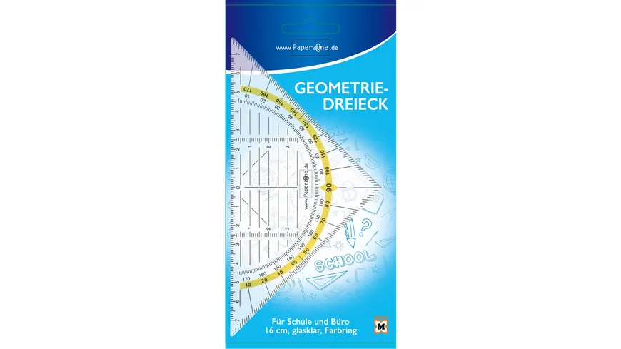 PAPERZONE Geodreieck 16cm