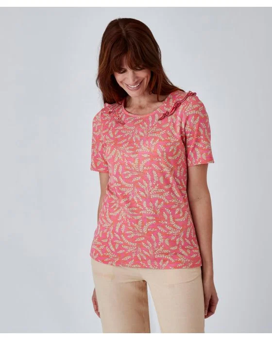 Tee-shirt volanté manches courtes
