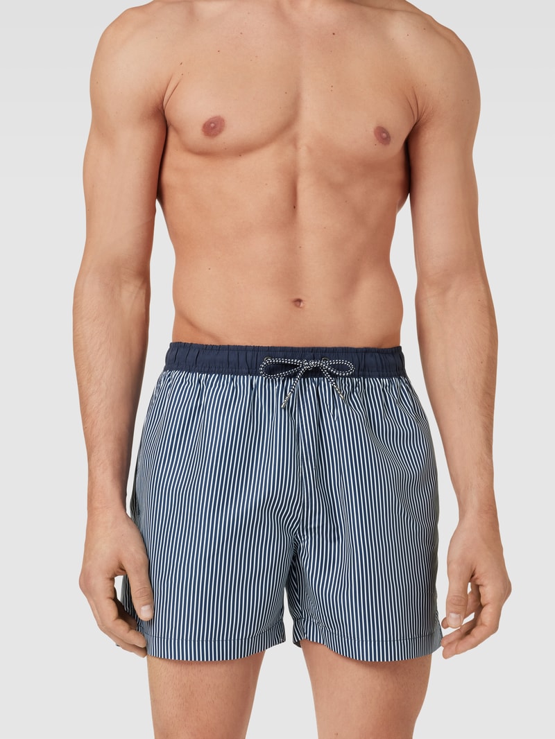Badehose mit Streifenmuster in marineblau