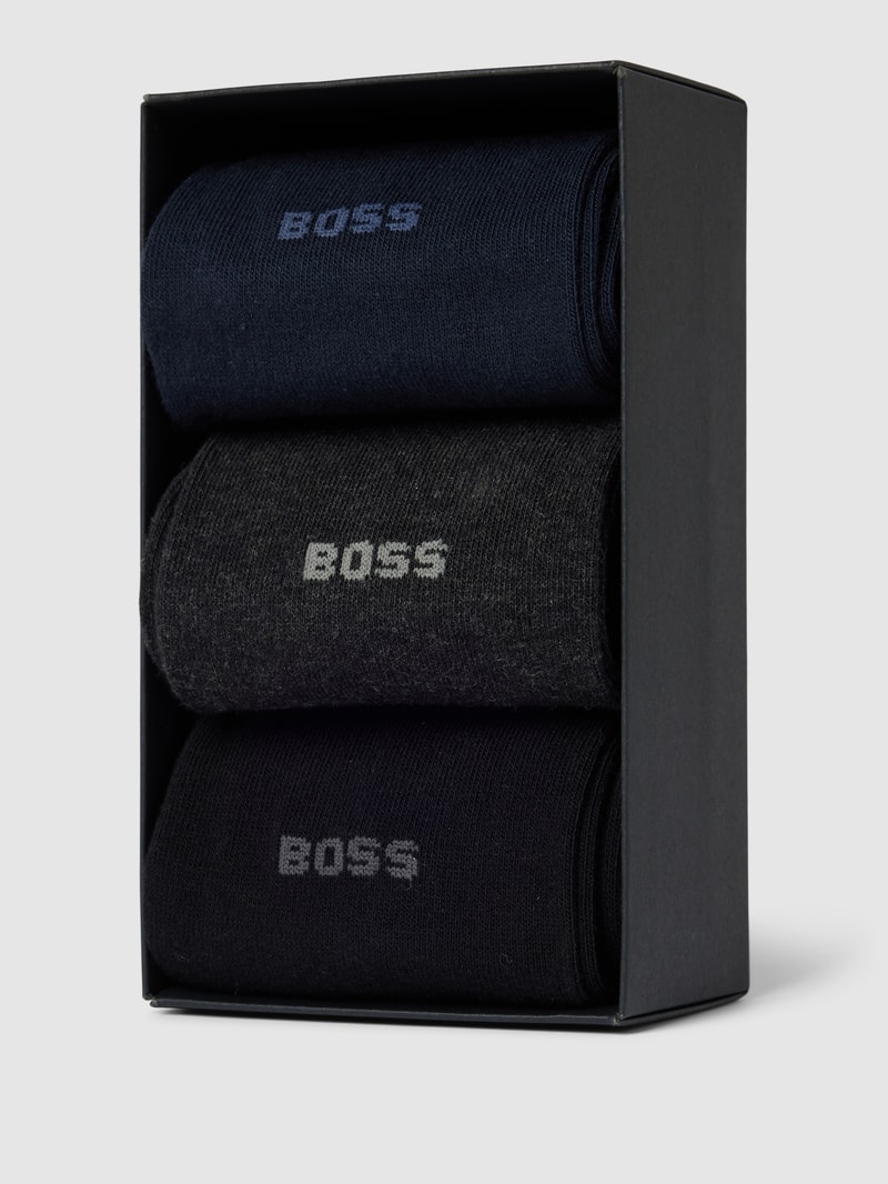 Socken mit Label-Detail im 3er-Pack in dunkelblau