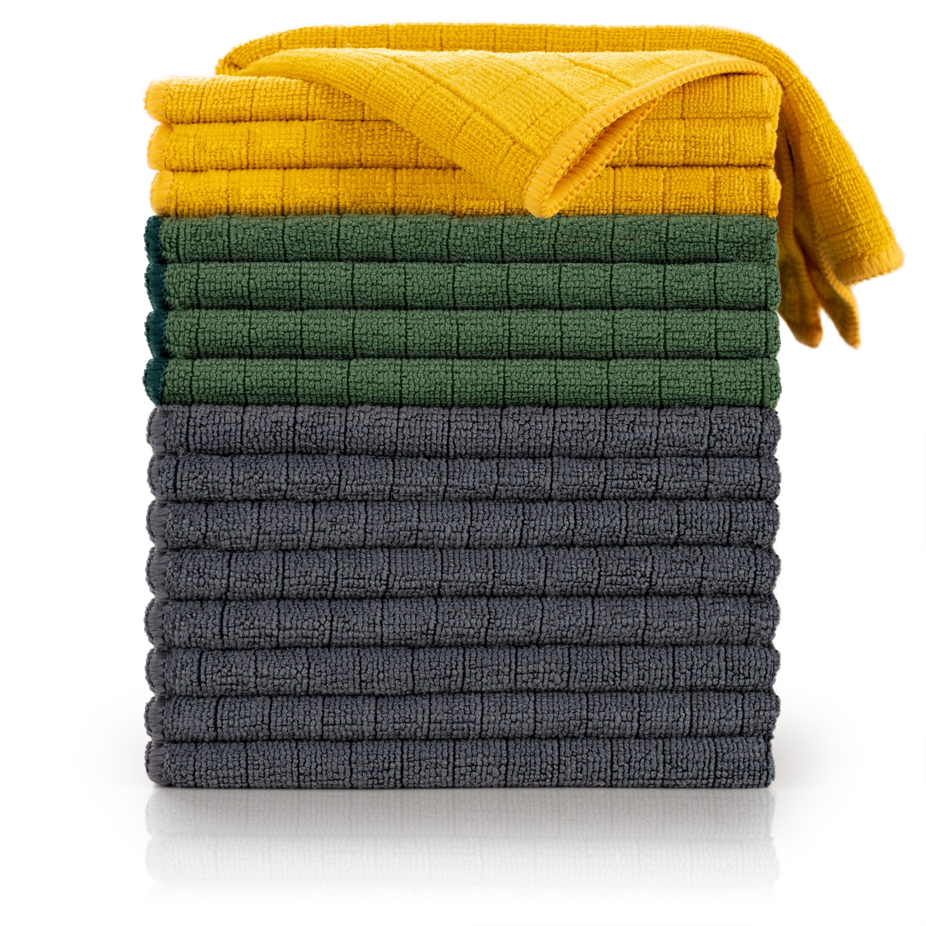 Blumtal Geschirrtuch Premium Mikrofasertücher saugstark- Allzweck Microfasertücher, (30x40cm und 45x65cm, 4-tlg., Putztücher, Geschirrtuch), Autopflege Poliertuch 355 GSM - fusselfrei und streifenfrei