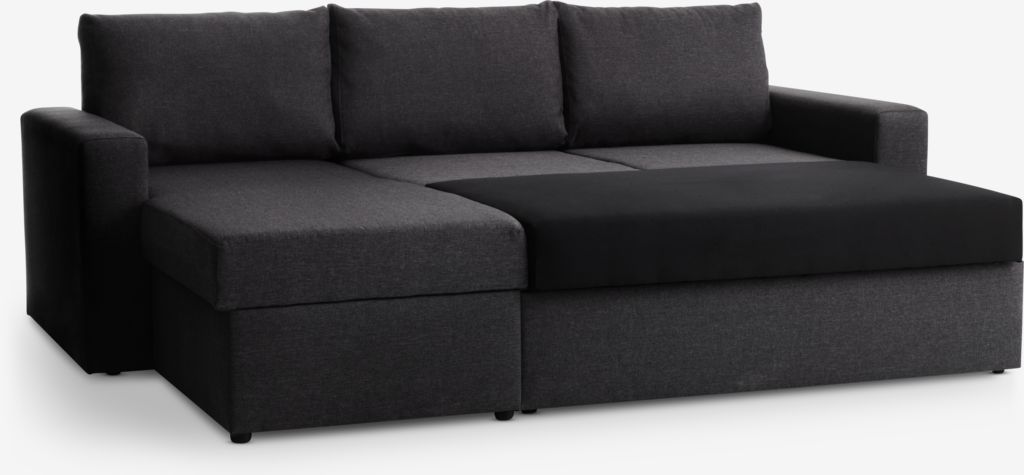 MARSLEV Sofa rozkładana z szezlongiem MARSLEV ciemnoszara