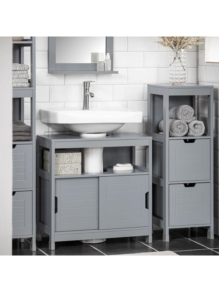 SoBuy Waschbeckenunterschrank in Dunkelgrau - (B)60 x (H)60 x (T)30cm günstig kaufen onesize